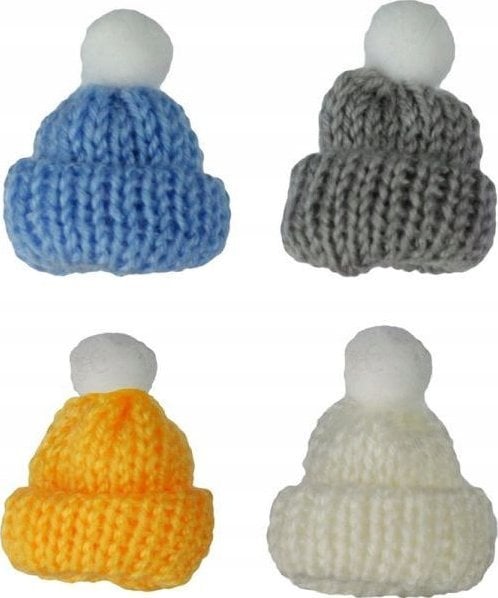 Titanum Czapeczki włóczkowe z pomponem 4szt