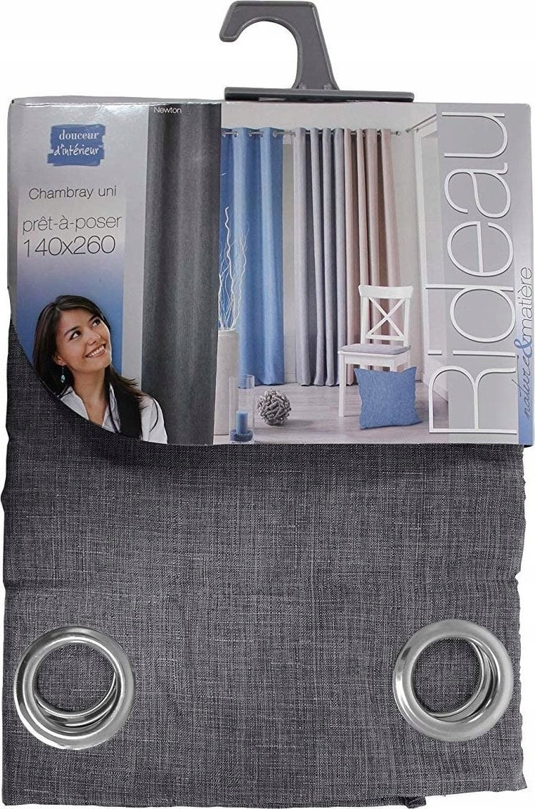 Douceur d`Interieur Zasłona na przelotkach NEWTON 140 x 260 cm, kolor ciemnoszary