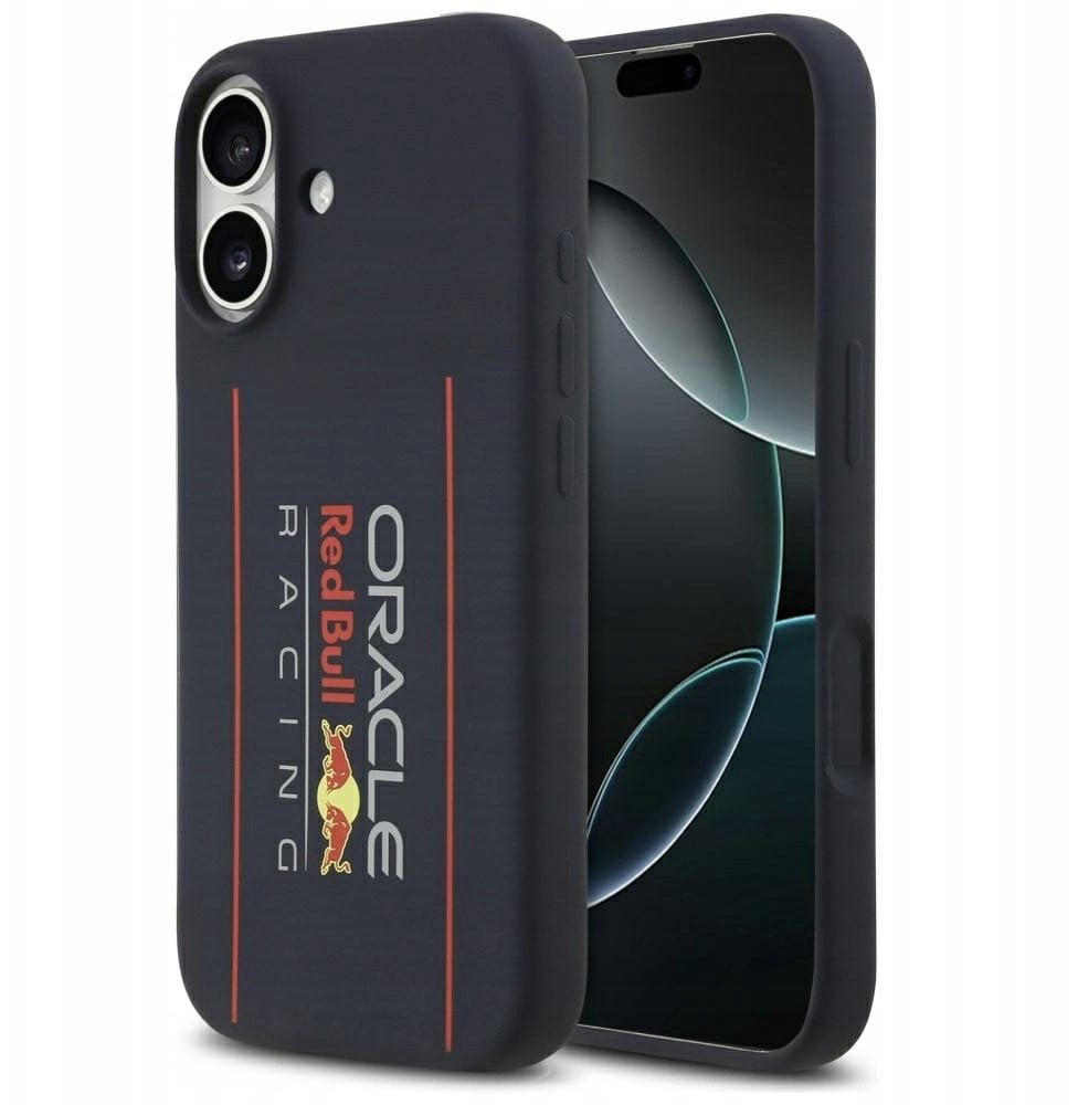 Etui Red Bull Silicone Oversize Vertical Logo MagSafe do iPhone 17 granatowy