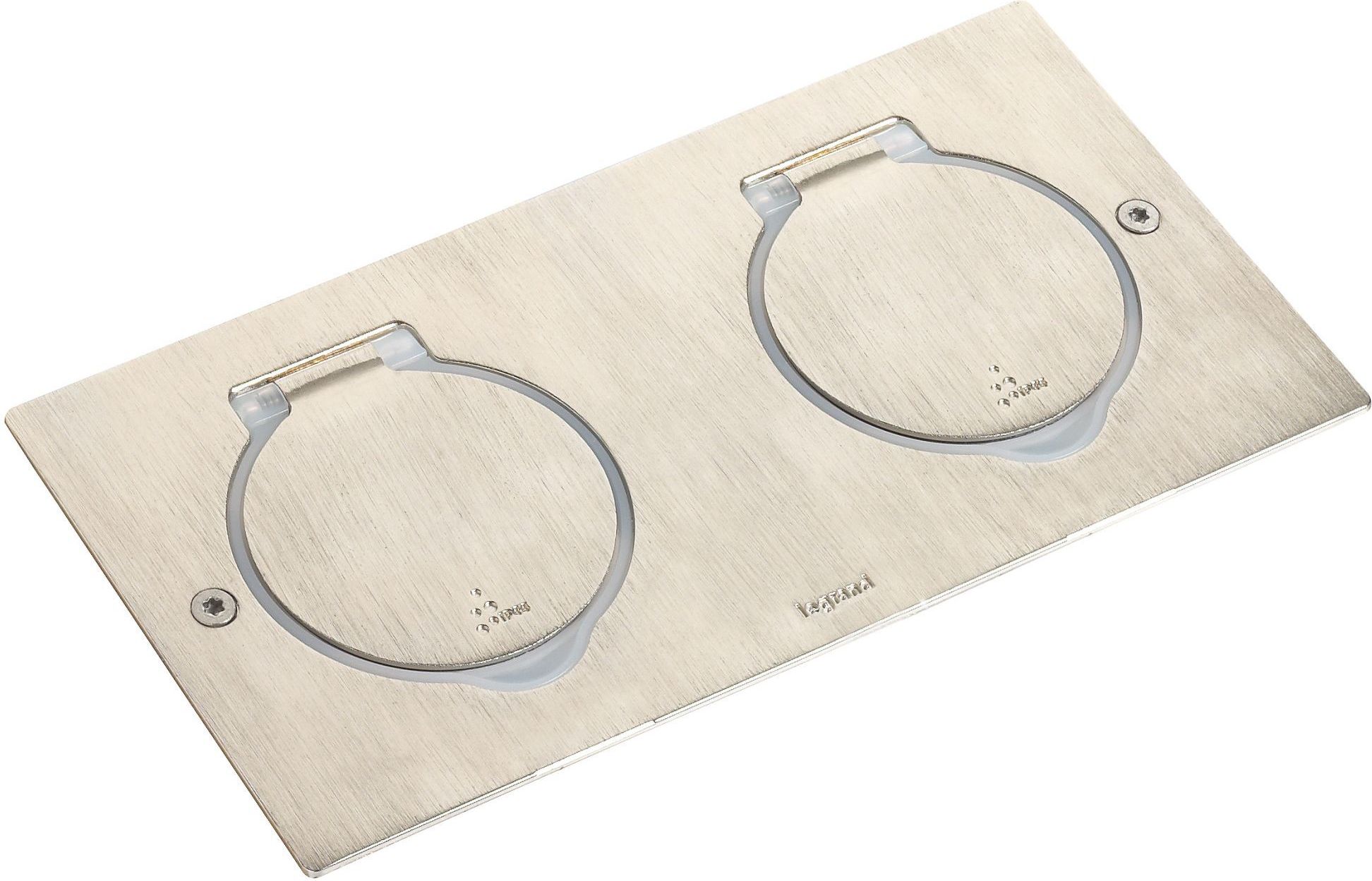 Legrand Pokrywa gniazda podwójna prostokątna Inox (089702)