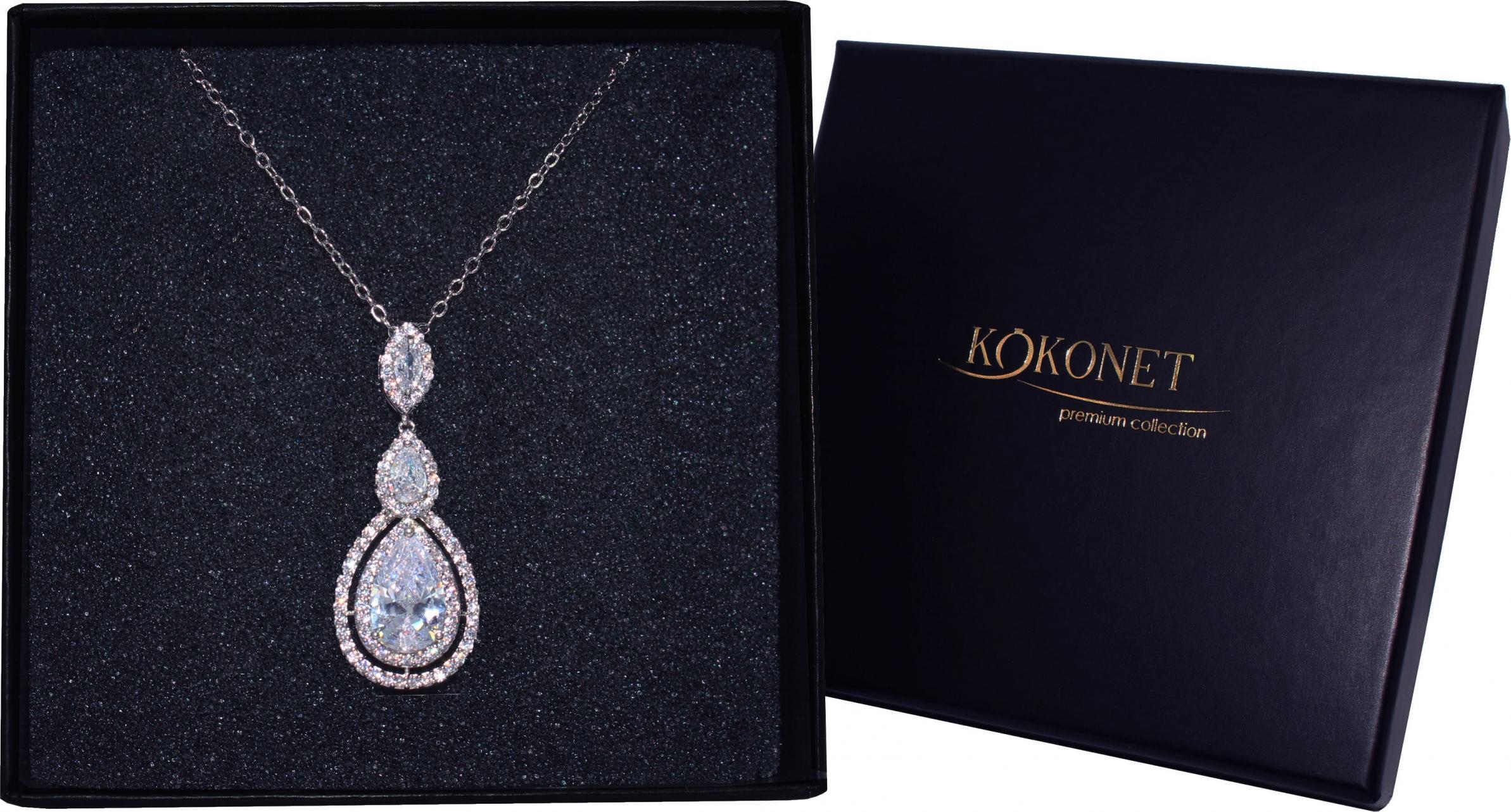 KOKONET Łańcuszek z zawieszką na prezent piękny SREBRNY