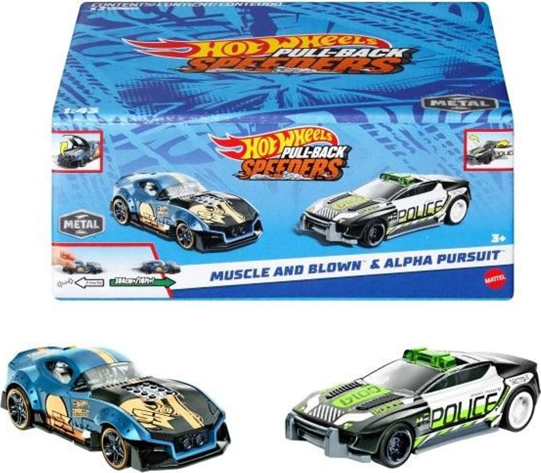 Mattel Hot Wheels Pull-Back Speeders Zestaw 2 pojazdy
