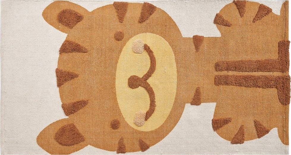 Beliani Dywan dziecięcy bawełniany motyw tygrysa 80 x 150 cm wielokolorowy SIGLI