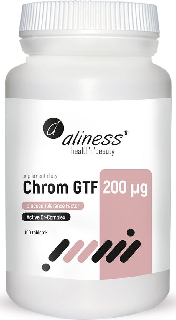 Aliness Chrom Gtf Active Cr-Complex 200 g 100 Tabletek Aliness Chrom Z Drożdży Saccharomyces Cervisiae