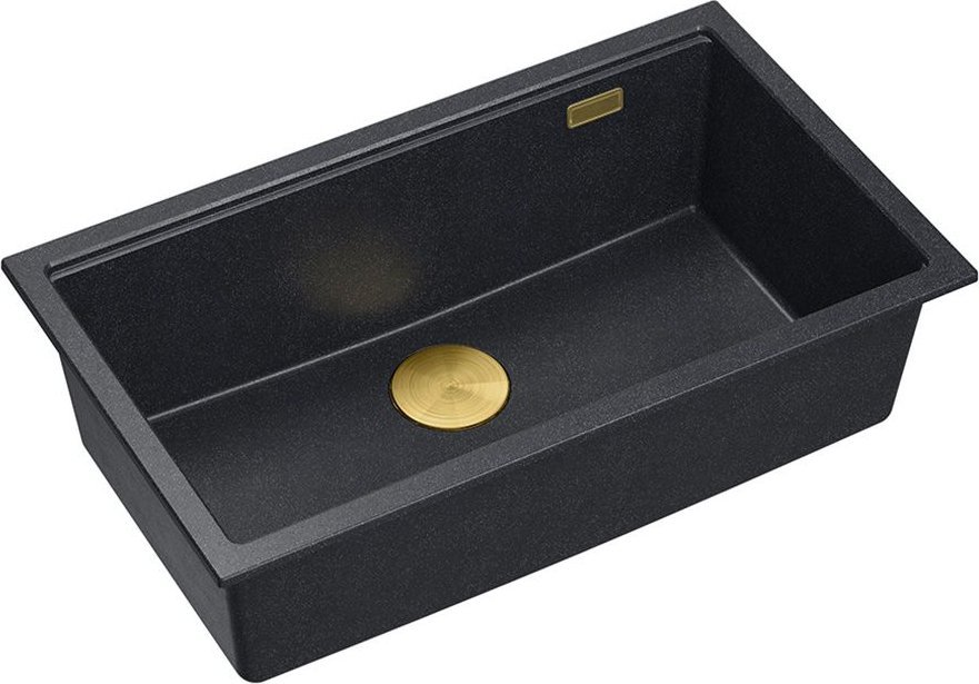 Zlewozmywak GraniteQ Zlewozmywak granitowy Logan 110 Czarny Metalik