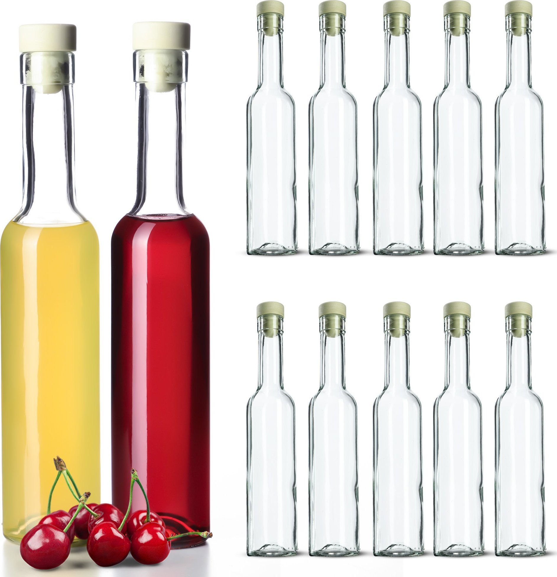 Kadax 12x KADAX Butelki 250ml Na Nalewki Z Korkiem fi17