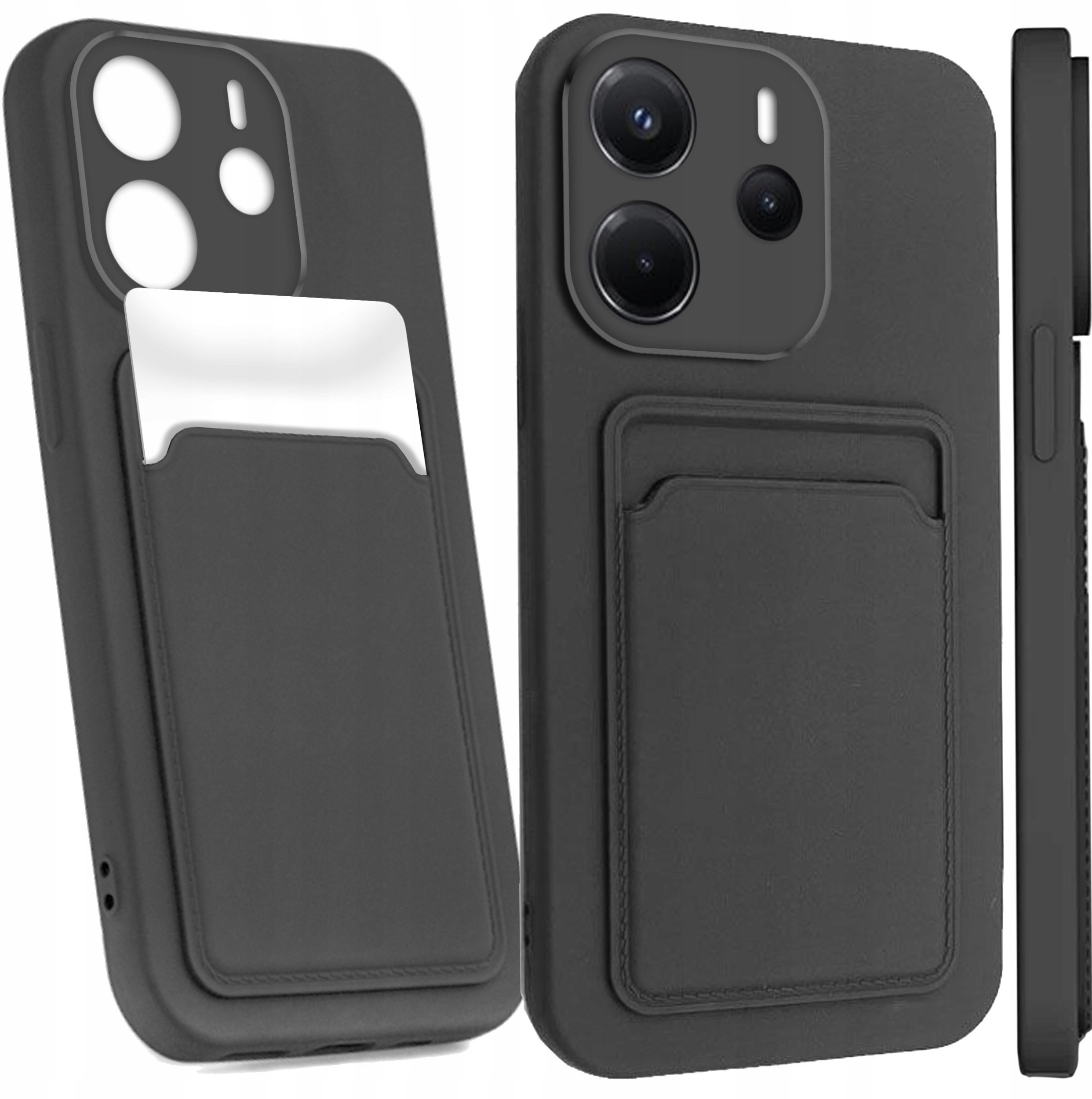 Etui do Xiaomi Redmi Note 14 5G (Czarne, Slim, Miejsce na Kartę, Plecki)