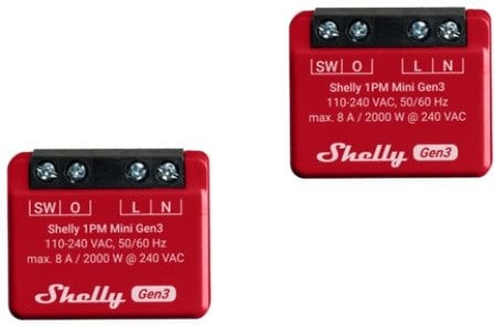 Zestaw 2 Sterowników Shelly 1PM Mini Gen3 WiFi/Bluetooth