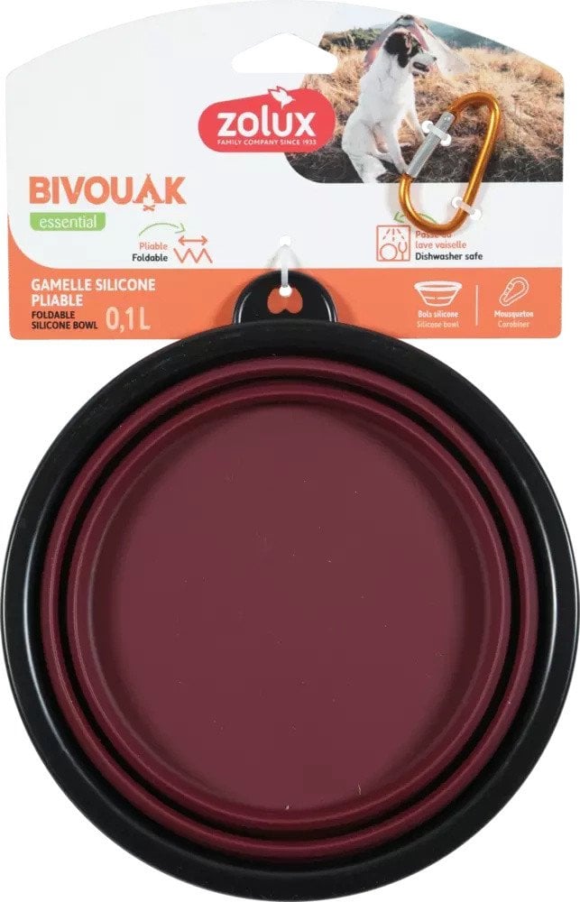ZOLUX Składana miska dla psa BIVOUAK 1 l czerwona