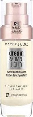 Maybelline Maybelline, Dream Radiant, Hyaluronic Acid, Hydrating, Liquid Foundation, 02, Fair Beige, 30 ml For Women
