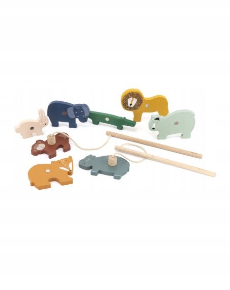 Drewniana gra w wędkowanie zwierzątka