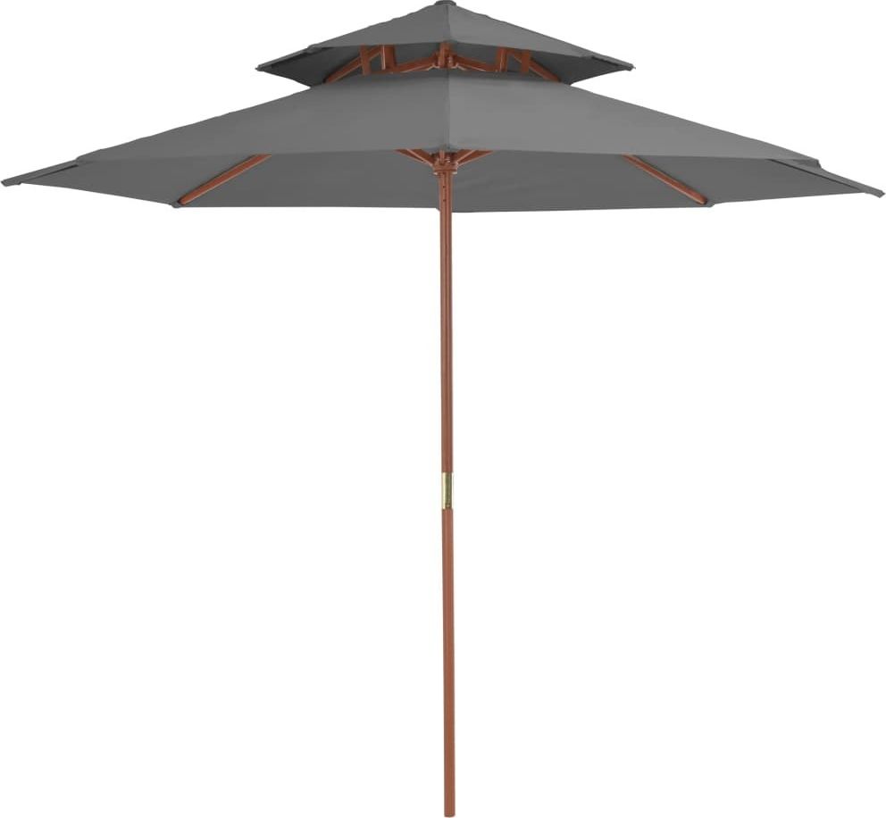 vidaXL Parasol ogrodowy z podwójnym daszkiem, 270 cm, antracytowy