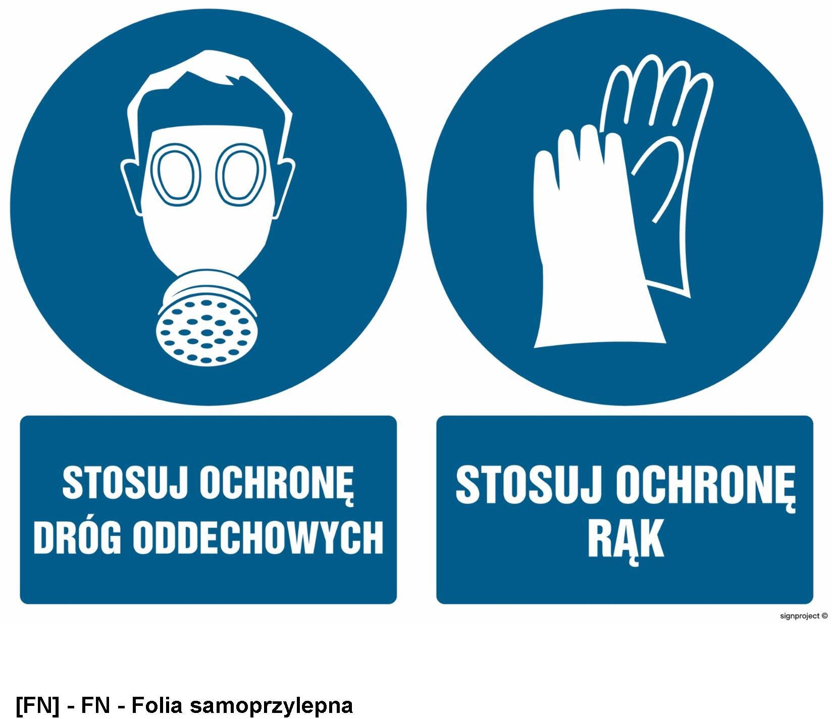TD Systems GM034 - Stosuj ochronę dróg oddechowych, Stosuj ochronę rąk 400x300
