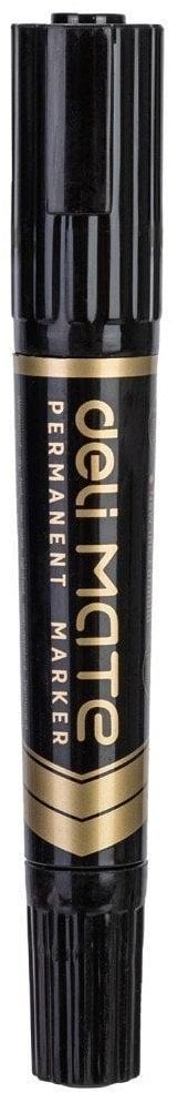 Marker permanentny dwustronny czarny (10szt) DELI