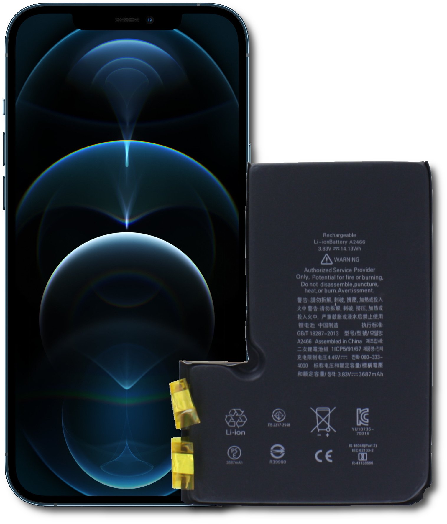 Bateria do iPhone 12 Pro Max Świeżej Produkcji Bez BMS 3687 mAh