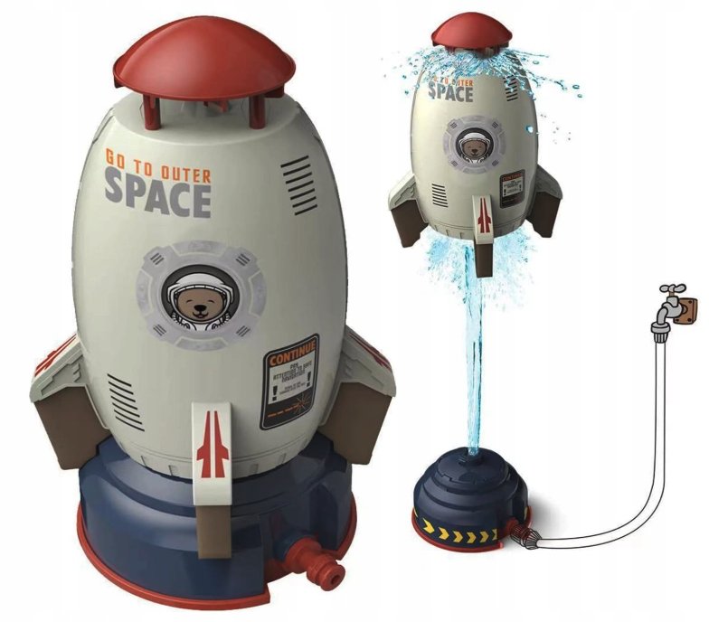 Zraszacz spryskiwacz ogrodowy rakieta zabawka ogrodowa dla dzieci fontanna