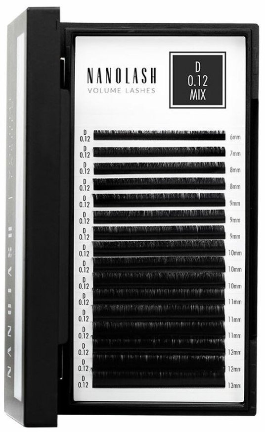Zestaw sztuczne rzęsy Nanolash VOLUME LASHES Doczepy 6-13 mm