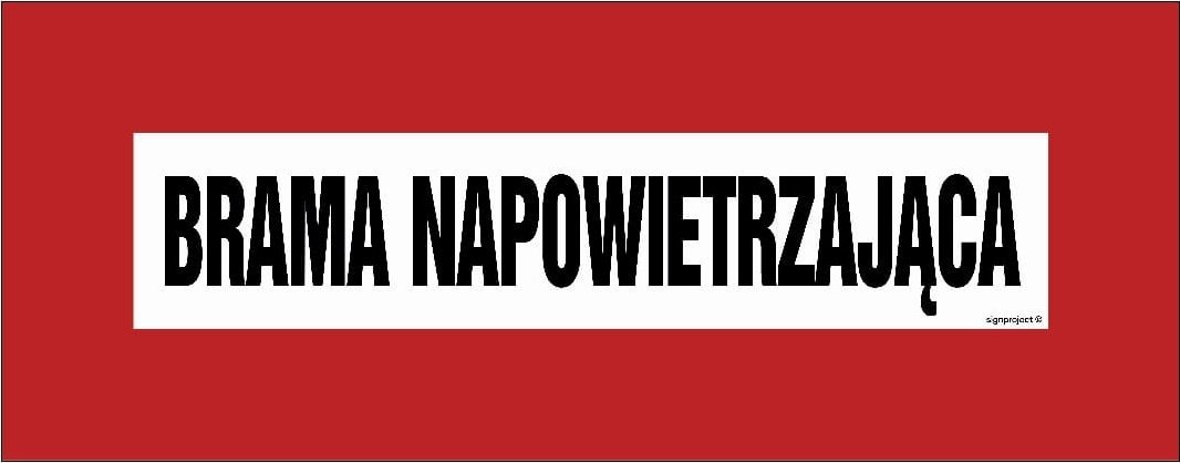 Mój dom Brama Napowietrzająca - Tabliczka Ppoż 360 X 140 Pn - Płyta Pcv 1Mm Libres Polska Sp Bc138_360X140_Pn 5904937006683