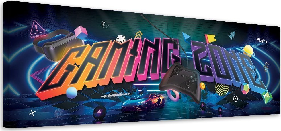Feeby Obraz na płótnie, Napis gaming zone - 150x50