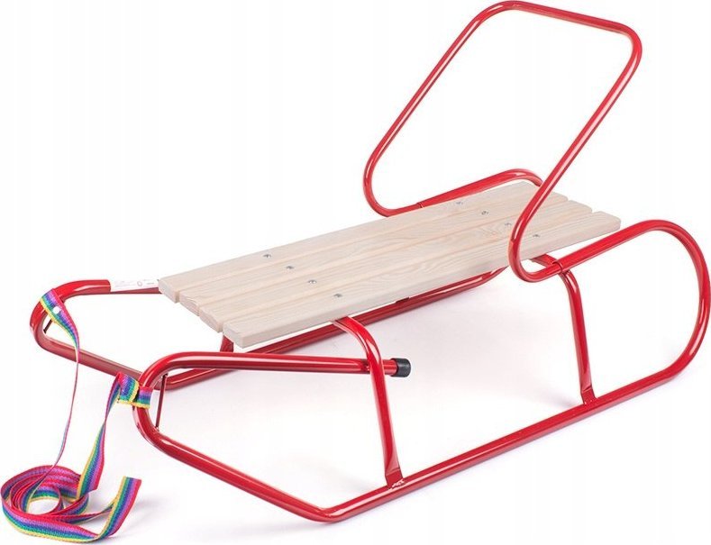 Kimet Sanki metalowe z oparciem dla dzieci bordowe