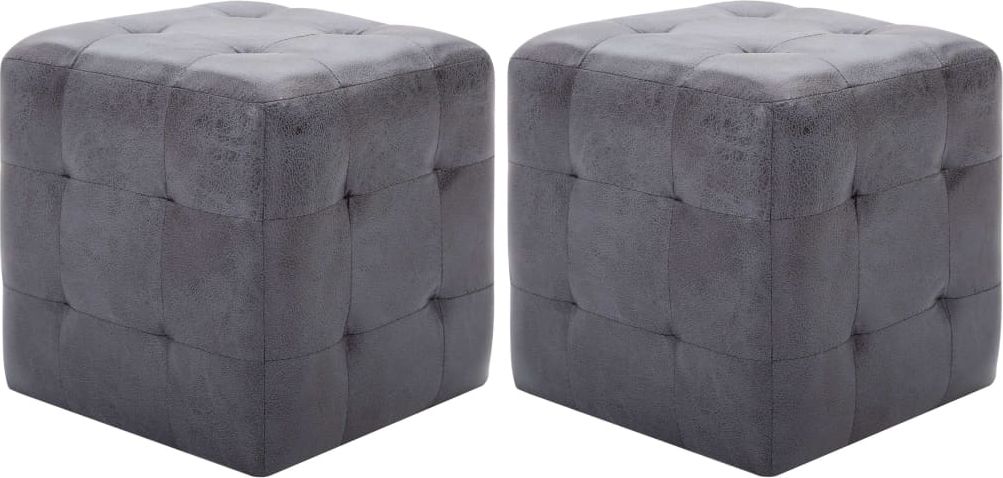 vidaXL Stoliki nocne, 2 szt., szare, 30x30x30 cm, sztuczny zamsz
