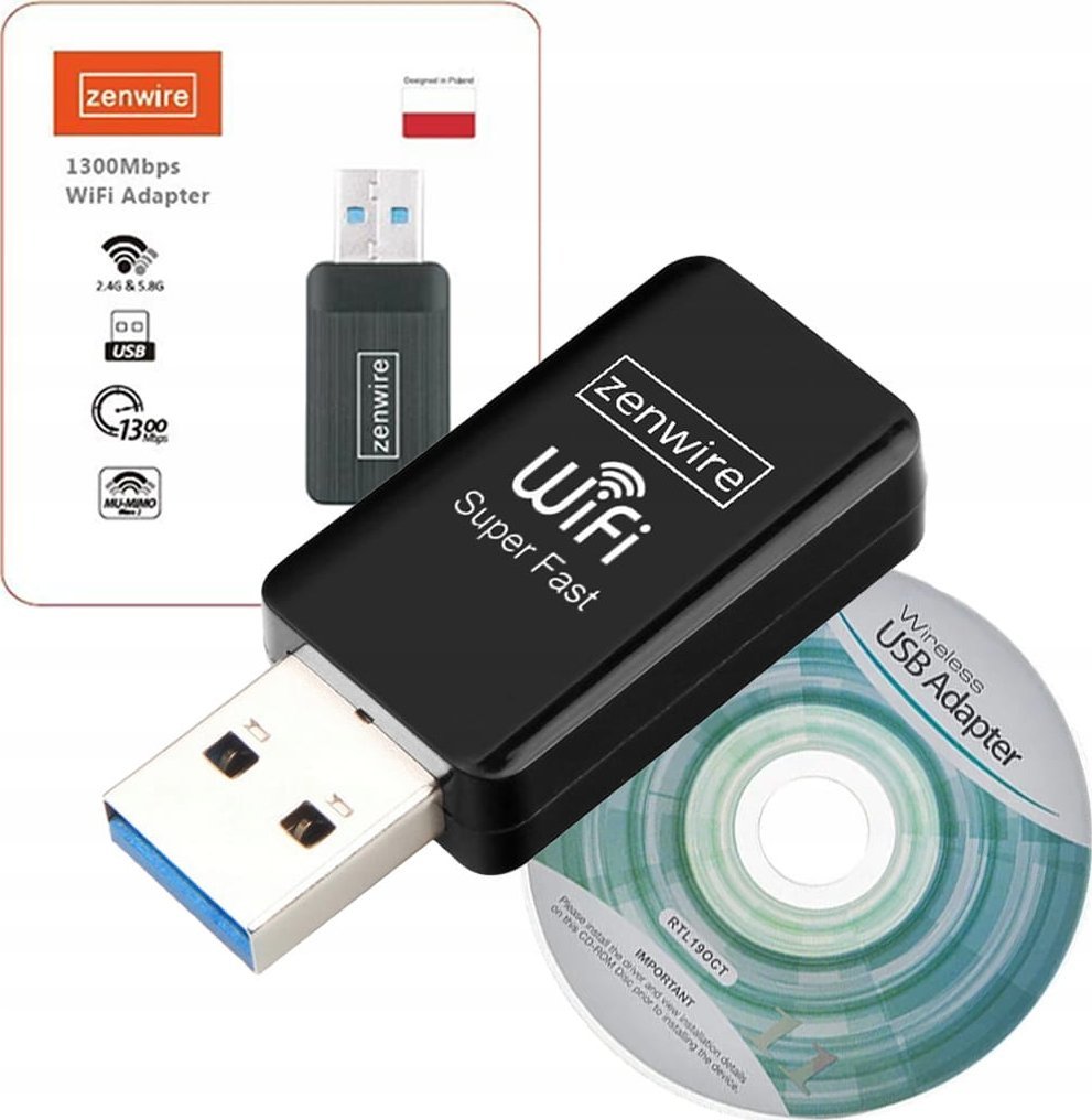 Adapter Karta sieciowa WiFi USB 3.0 Zenwire TOP-4608AC mini