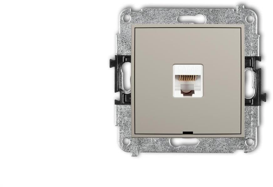 MINI Mechanizm gniazda komputerowego pojedynczego 1xRJ45, kat. 5e, 8-stykowy, bez pola opisowego taupe 60MGKBO-1