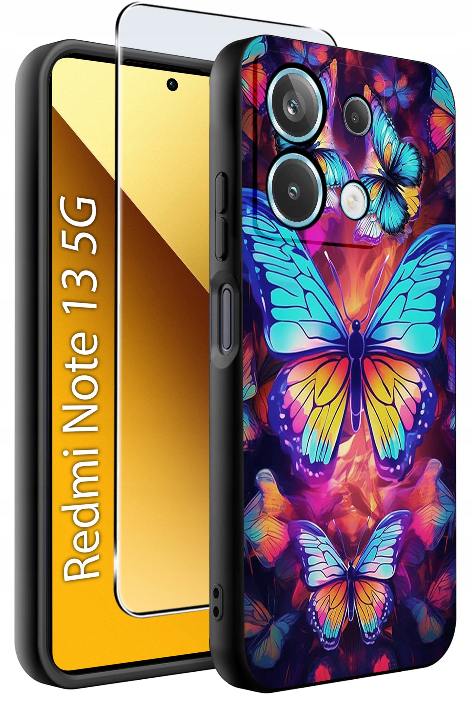 ETUI do Xiaomi Redmi Note 13 5G WZORY |SILIKONOWE MATT CASE +SZKŁO 9H