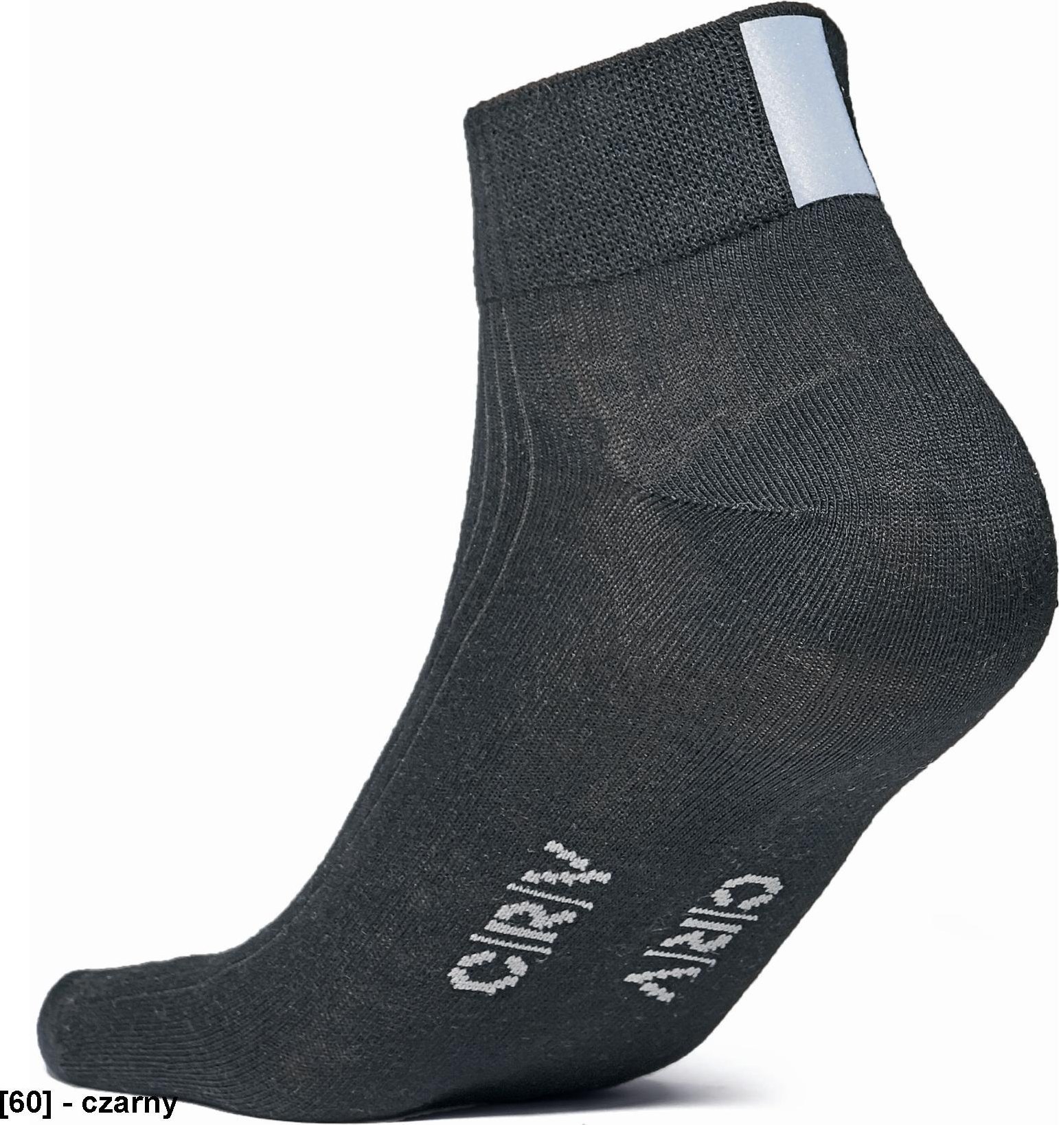 CERVA ENIF SKARPETY - niskie skarpety sportowe z odblaskowym pasem z tyłu - czarny r.37
