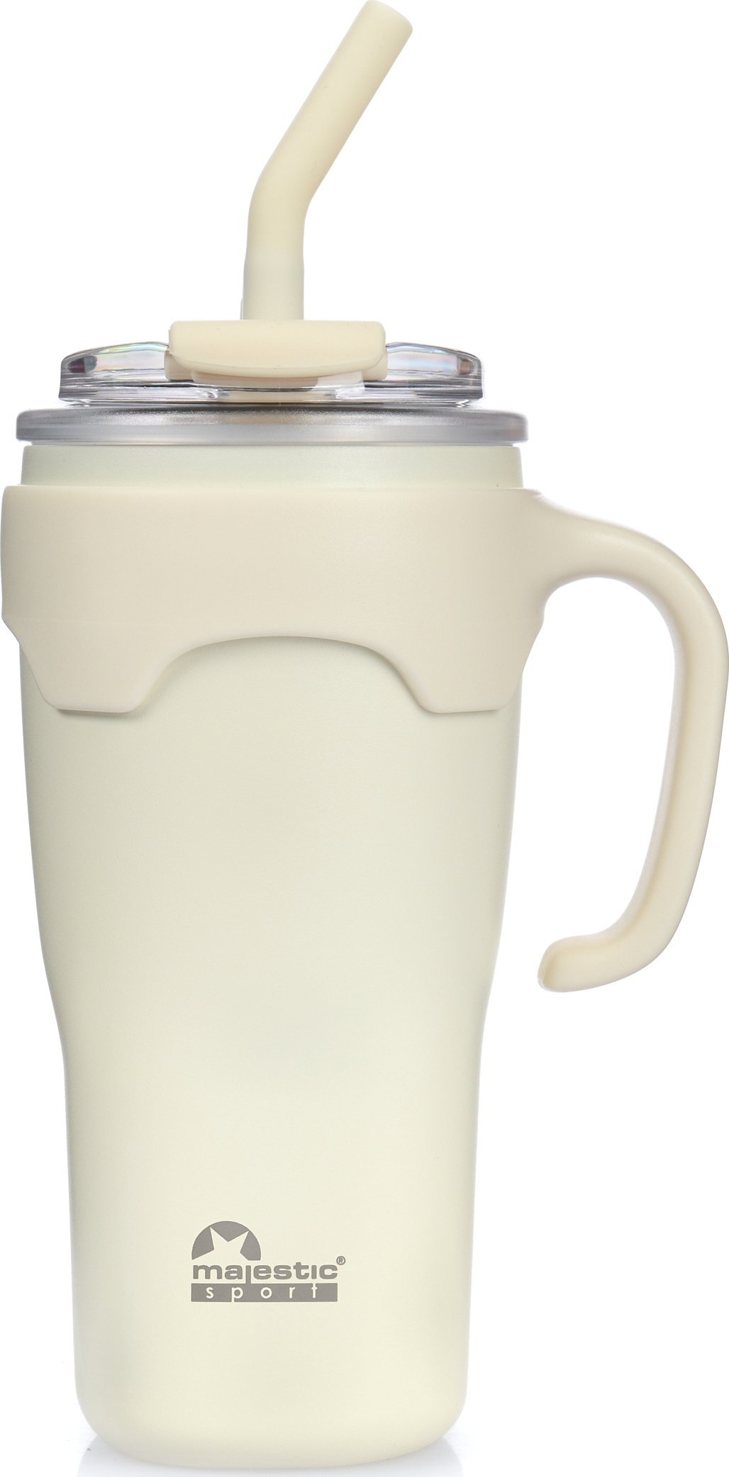 Kubek termiczny ze słomką Majestic Sport Jelly 650 ml biały