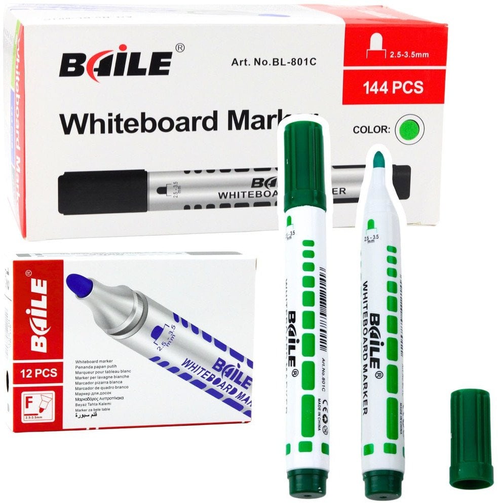 Zestaw Markery Do Tablicy Suchościeralnej Zielone 12szt