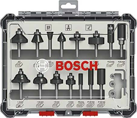 Bosch BOSCH ZESTAW FREZÓW 15szt. UCHWYT 6mm B2607017471