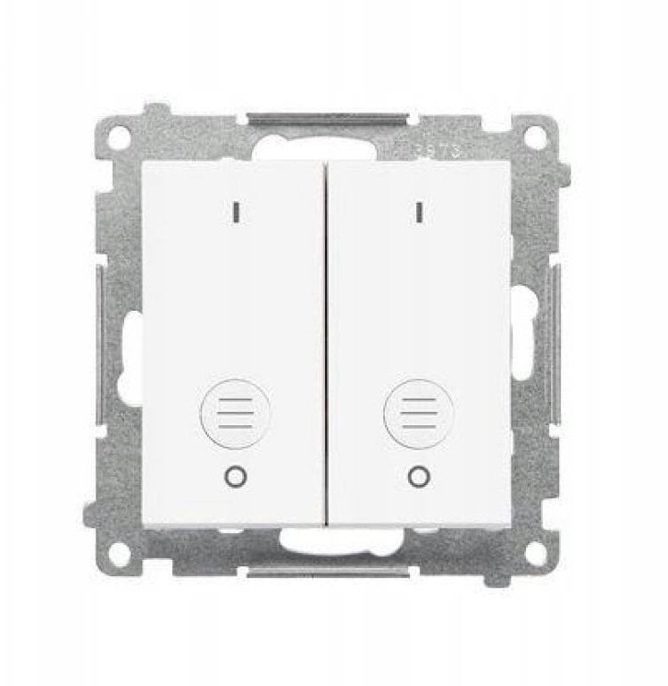 Kontakt-Simon Łącznik podwójny modułowy 16 AX, 250 V~, szybkozłącze matowy biały TW22A.01/111