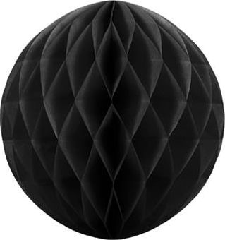 Party Deco Kula bibułowa, czarna, 20cm. uniwersalny