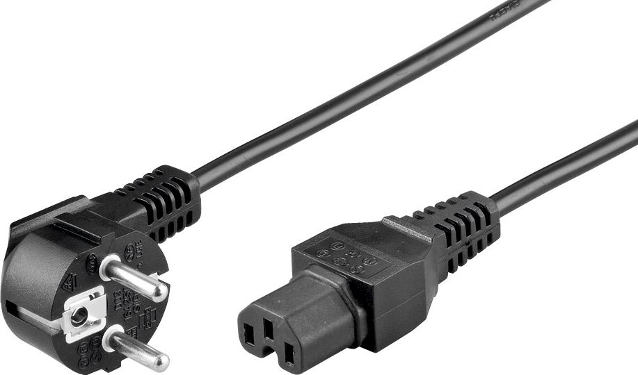 Kabel zasilający Goobay Kabel zasilający Schuko type F, CEE 7/7 >C15 2m (93277)