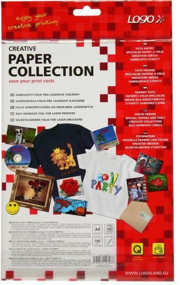 Logo Samoprzylepna folia, srebrna, matowa, A4, 145 g/m2, 10 arkuszy (15348)