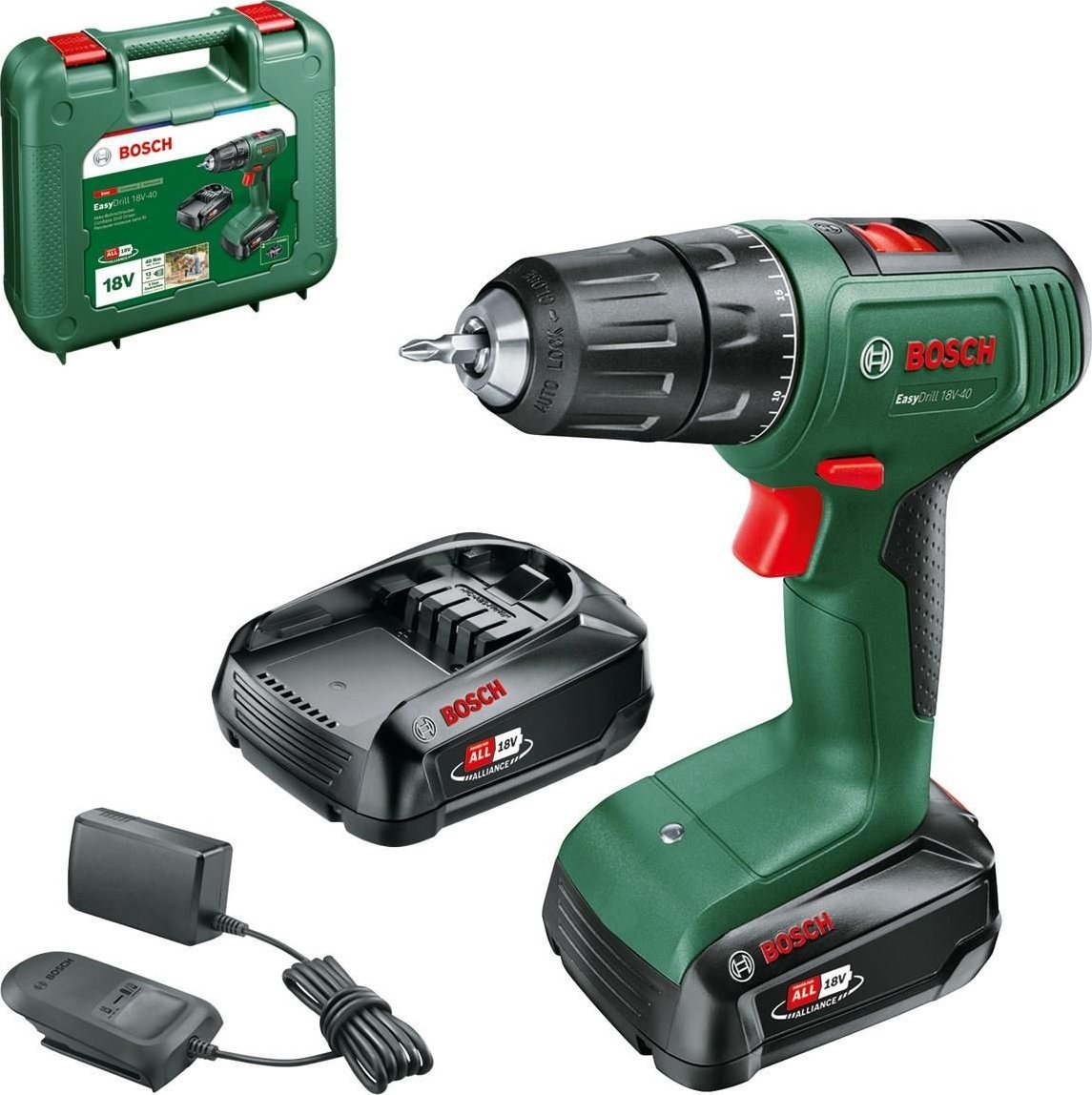 Wiertarko-wkrętarka Bosch EasyDrill 18V-40 18 V 2 x akumulator 1.5 Ah (06039D8002)