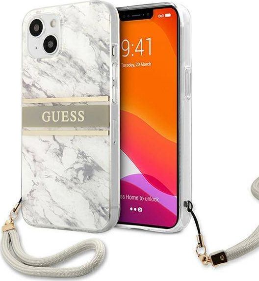 Guess Etui Guess GUHCP13SKMABGR Apple iPhone 13 mini szary/grey hardcase Marble Strap Collection
