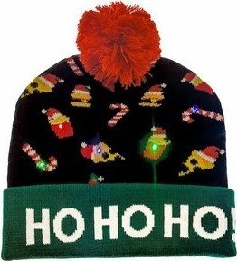Czapka chłopięca LED. Ho ho ho