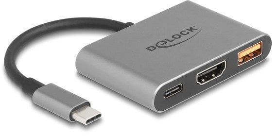DELOCK USB Type-C Adapter zu HDMI 4K 30 Hz mit USB Typ-A und USB Type-C PD 2.0 90 W