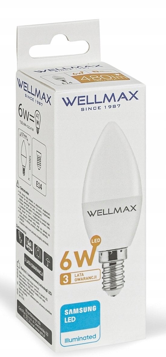 Żarówka LED 6W E14 Świeczka 540lm Ciepła 3000K SAMSUNG / GOL111C06