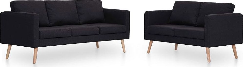 Elior Komplet 2 sof wypoczynkowych Bailey - Czarny