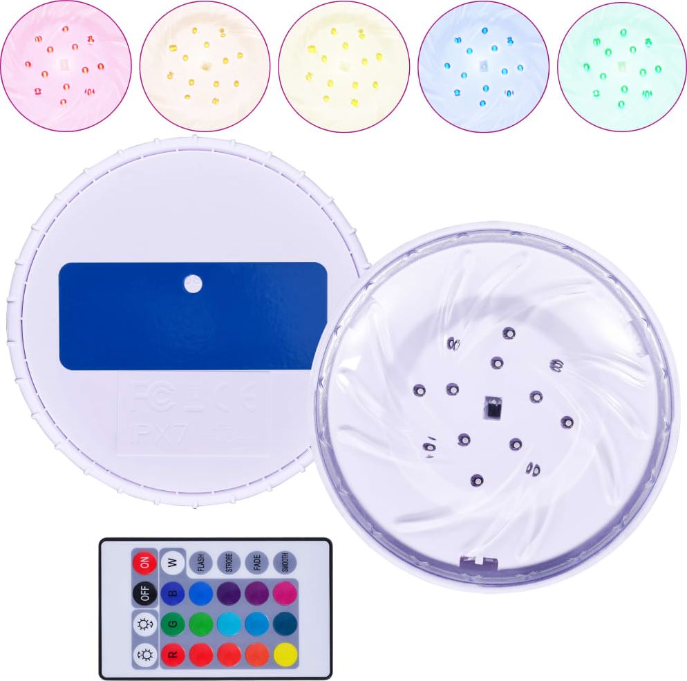 vidaXL Zatapialna lampa basenowa LED z pilotem, wielokolorowa