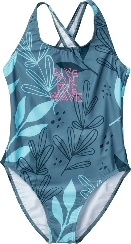 AquaWave Dziecięcy strój kąpielowy Aquawave Salava Jr hydro leaves print rozmiar 146