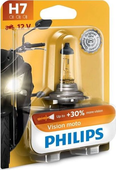 Philips ŻARÓWKA H7 12V/55W PX26D +30% VISION MOTO. 1SZT.