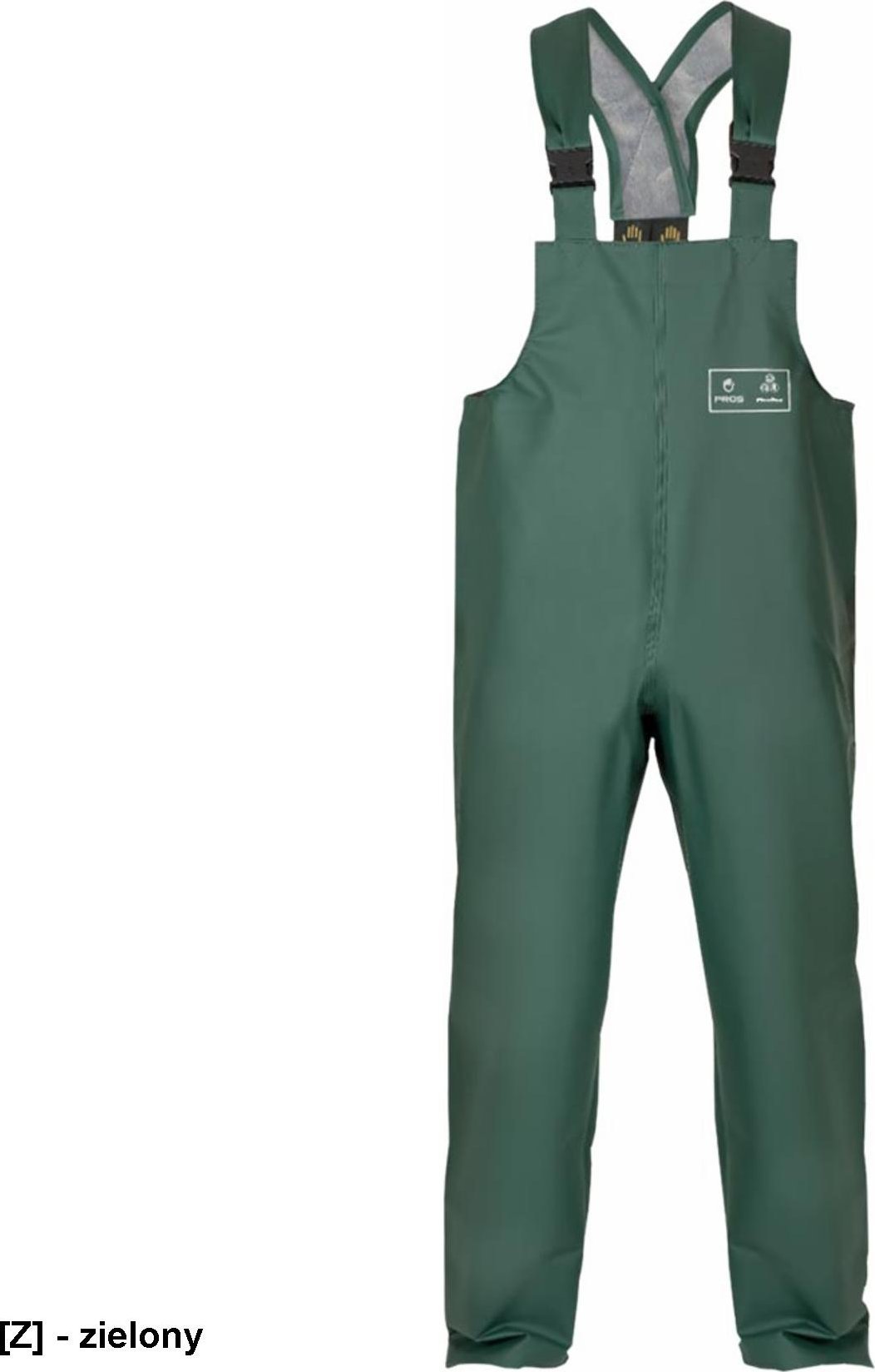 AJ-SPD001 - Spodnie męskie ochronne ogrodniczki PLAVITEX podkład PCV regulacja długości szelekami pas tył gumka tył podwyższony przód chroni brzuch uż