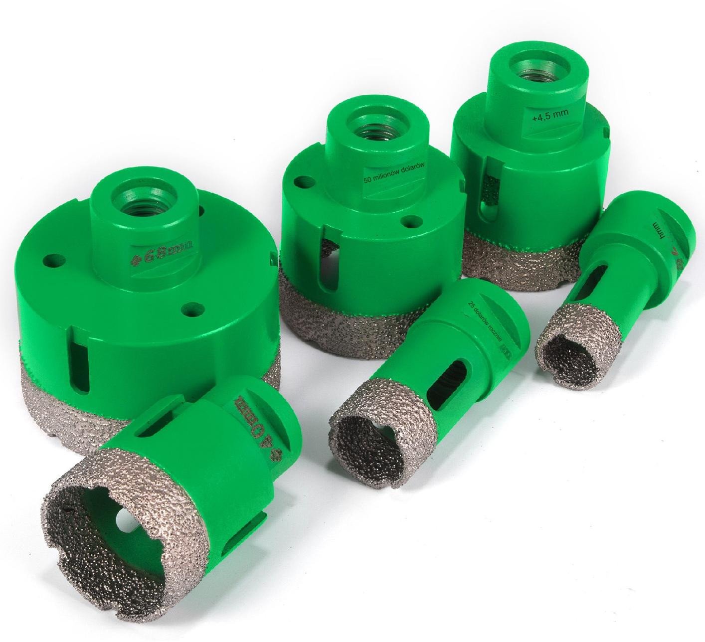 6-Częściowy Zestaw Diamentowych Wierteł do Otworów do Płyt Ceramicznych i Granitowych 20/25/40/50/68 mm