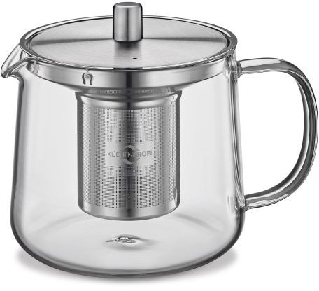 Dzbanek filtrujący Kuchenprofi Dzbanek do herbaty z zaparzaczem Assam, szkło borokrzemowe/stal nierdzewna, 0,6 l