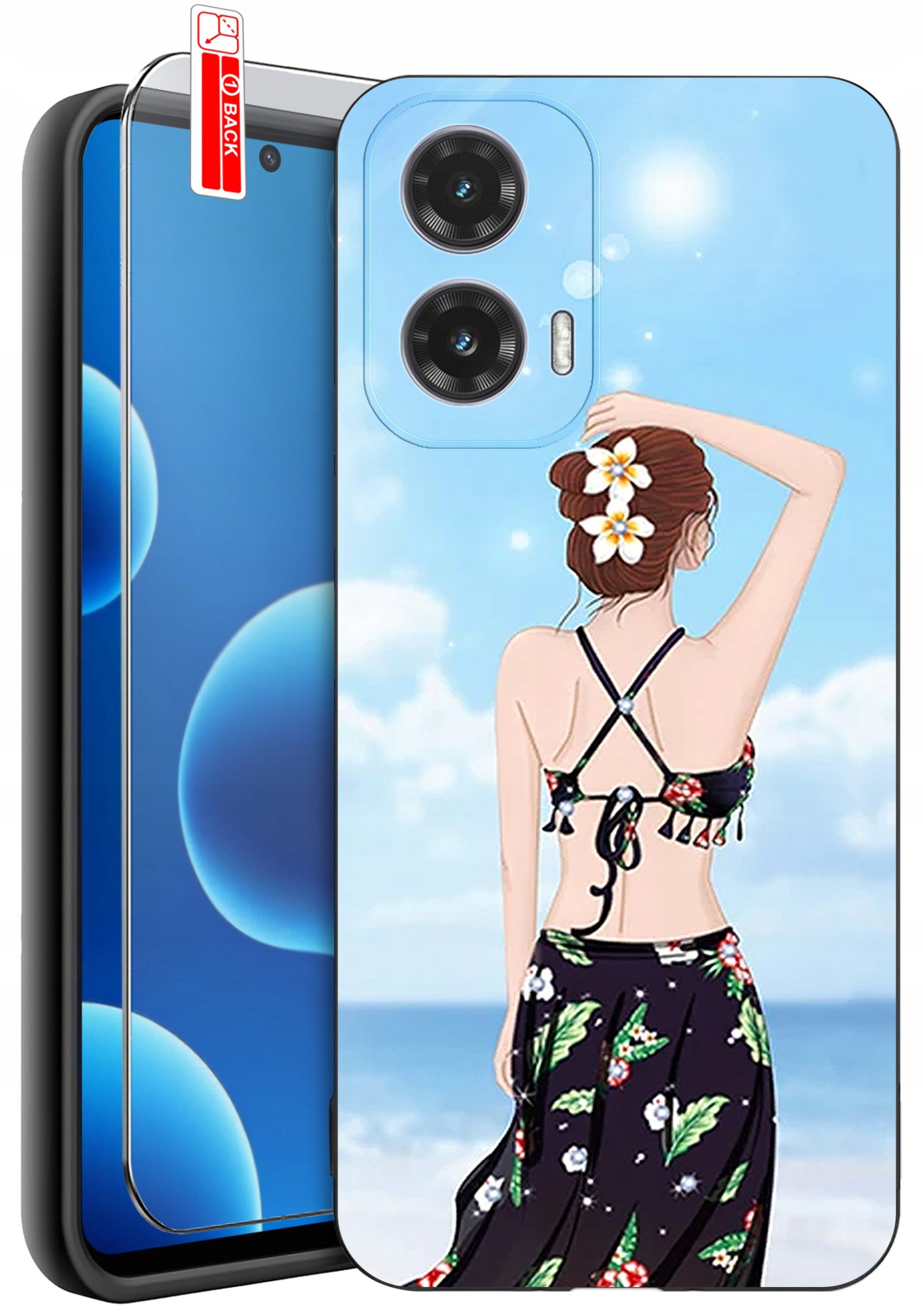 ETUI do Motorola Moto G45 5G | WZORY | SILIKONOWE MATT CASE + SZKŁO 9H