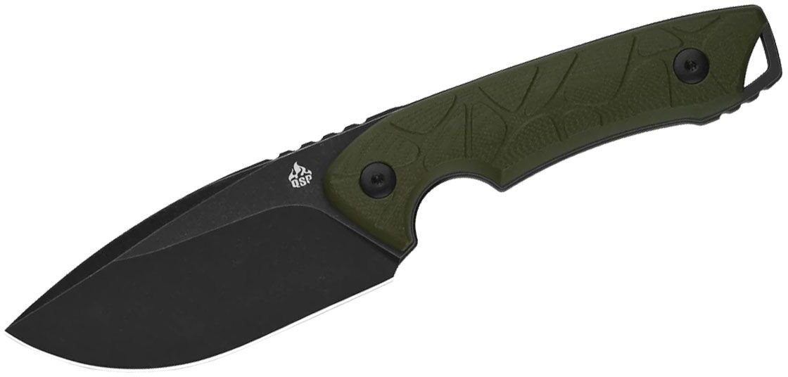 QSP Knife TINY TOT G-10 STW BLK QS169-B2 OD Green